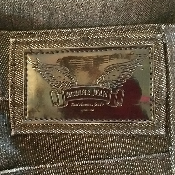 Robin's Jean's Straight Leg Studded Flap Pocket Black Size 26 - Picture 5 of 7